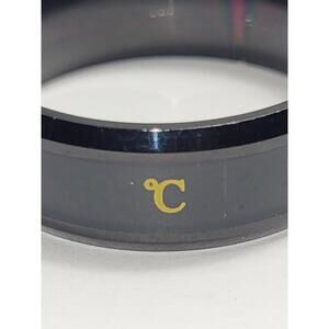 Unisex Black Stainless Steel Smart Temperature Ring C° Band Digital Display